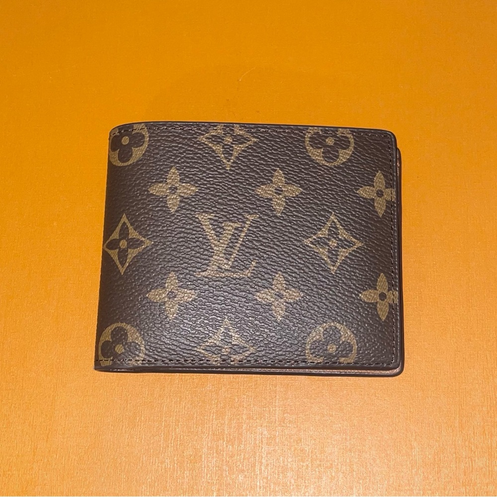Louis Vuitton Monogram Brown Leather Card Holder Wallet